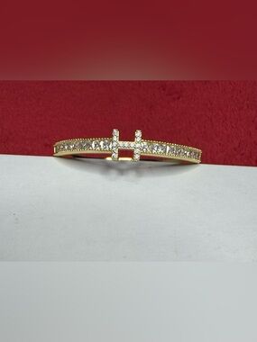 Gold Crystal H-Link Women’s Bracelet - Sparkling Clear Stones